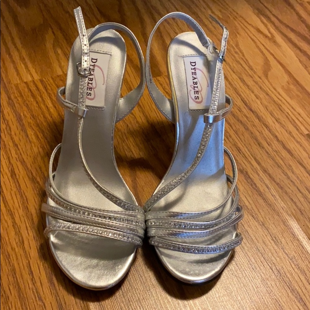 Dyeable Jo Silver 7M Bridesmaid dress shoe
